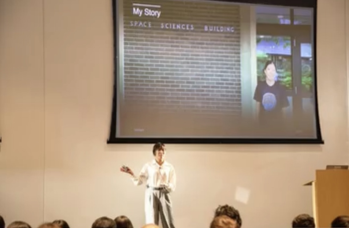 Nicole Hao presenting at Cornell Tech Showcase